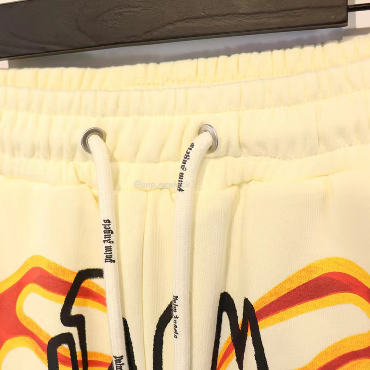 Palm Angels Graffiti Flame T Shirt Shorts Black White (18) - www.newkick.vip